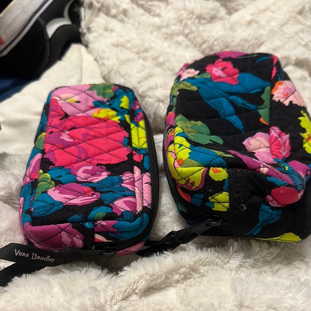Vera Bradley Colorful Floral Quilted Pouches